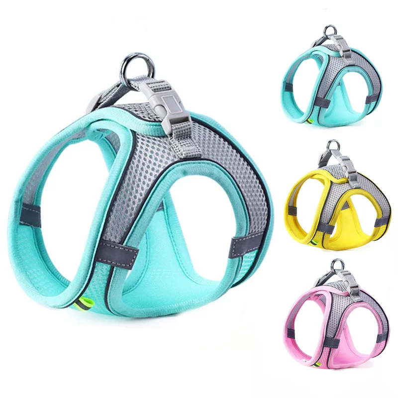 kf-S38f402f00a8e45ebbaa89aa648b7322fU Cat Dog Harness Vest Chest Rope Set Reflective Breathable Adjustable Pet Harness for Small Medium Dogs Outdoor Walking - Image 1