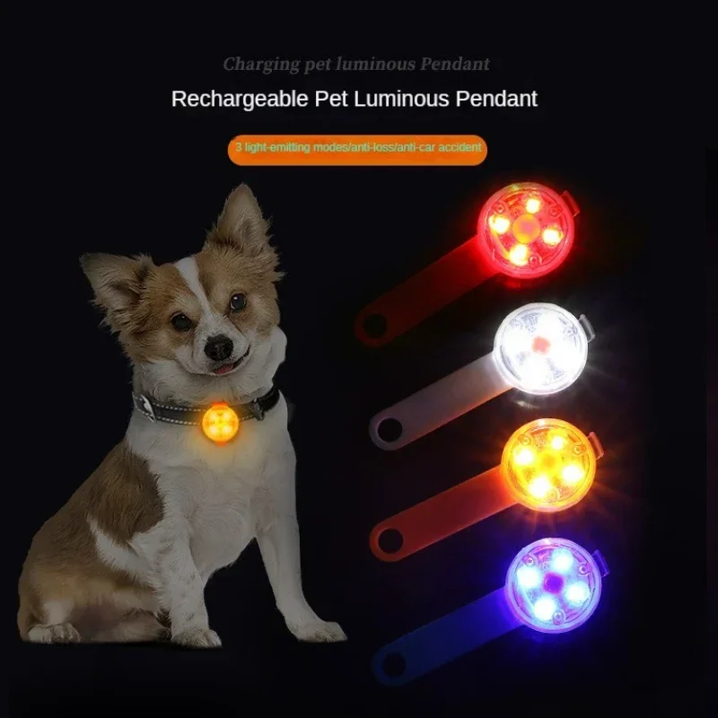 kf-S39ca84eac3704d829a878d9d0a62894c1 Dogs Collars Anti Loss Pendant Waterproof Safety LED Flashing Light USB Rechargeable LED Light Pendant For Dogs Cats Pets - Image 1