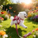 Cute No-Pull Dog Harness Set - Adjustable Red Christmas Pet Harness with Leash & Bowtie for Outdoor Walking