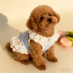 Cute Plaid Lace Pet Dress for Small Dogs Cats, Bowknot Ruffle Skirt Puppy Kitten Outfit, Summer Dog Cat Clothes - Image 3