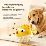 Bouncing Fish Built In Bell Pet Toy Treat Dispensing Chew Ball Molar Interactive Play Toy For Puppy All Size Dogs Relieve Boredo