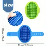 Dog Bath Brush Silicone Pet Massage Brush, Pet Shampoo Brush Massage Rubber Bathing Comb with Adjustable Circular Handle - Image 4