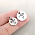 12mm Custom Engraved Pet Tag Stainless Steel ,Tiny Dog Cat ID Name Tag, Laser Puppy Kitten Silver Gold Rose Gold Pet Collar - Image 3