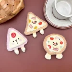 Pizza Squeaky Plush Dog Toy Pizza Shape Interactive Chew Toys for Puppies Small Dogs Anxiety Relief Boredom Relief - Image 6
