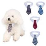2023 Dog Cat Grooming Cat Striped Bow Tie Animal Striped Bow Tie Collar Pet Adjustable Christmas Cat Collar Pet Collar - Image 4