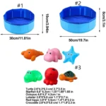 Foldable Cat Pool Toy Play Water Bath Tub for Dogs and Cats Summer Cool Pet Cleaning Basin with Turtle Starfish Octopus Design