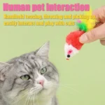 Cat Toys Sound Producing Mice Simulated Plush Colorful Feathers To Play With Cats And Mice Random Color Shipping - Image 7