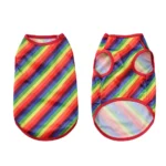 Breathable Dog Clothes For Small Medium Dogs Cats Summer Creative Rainbow Print Puppy Vest T-shirt Schnauzer Pug Pet Costume - Image 4