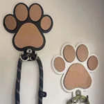 Paw Print Wooden Dog Leash Hanger Wall Hook for Collars & Coats Wood with Paw Design Leash Holder Claw Hook Gift for Dogs Lovers - Image 6