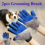 Cleaning Gloves Suitable for Hair Removal Tools for Dogs Cats Pet Massage and Caressing Gloves, Hair Removal Glove Brush 2 Pcs