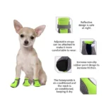 Pet Dog Shoes Breathable Waterproof Outdoor Walking Net Soft Summer Pet Shoes Night Safe Reflective Boots for Small Medium Dogs - Image 3