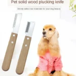 2PCS Pet Hair Removal Knife Dog Comb Beauty Tool Wooden Handle Peeling Knife Pet Hair Removal Device Cleaning Tool Pet Supplies - Image 6
