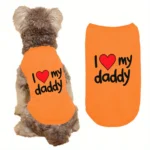 Pet T-Shirt Summer Dog Clothes for Small Medium Dogs Cats Cute Orange Puppy Vest Soft Cotton Kitten Outfit Chihuahua Yorkie - Image 3