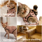 Leopard Print Pet Cat Vest Clothes Comfortable Soft Sleeveless Pets Shirt Breathable Cats Pullover For Sphynx Kitten Kitty Puppy - Image 2