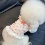 Fashion Bow Dog Vest Summer Suspender Dog Clothes Floral Print Puppy Shirt Cute Lace Cat Flying Sleeves Vest Bichon Pet Costume - Image 4