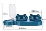 Pet Double Bowl Tilted Neck Protection Automatic Water Feeder Food Bowl Anti Choke Feeding Dish for Cat Dog Indoor Home Daily Us - Image 6