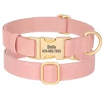Personalized Dog Buckle Collar Soft PU Leather Dog ID Collars Free Engraved Pet Name Anti-lost Necklace For Small Large Dogs - Image 4