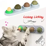 Natural Catnip Toys Silvervine Balls Teeth Cleaning Dental Wall Treats Extra Cat Energy Ball Edible Cat Lick Healthy Kitten Chew