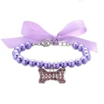 Imitation Pearl Cute Dog Necklace Pet Collar Accessories Jewelry Neck Chain For Small Dogs Large Dog Cats 5 colors - Image 2