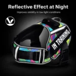 KOMMILIFE Adjustable Nylon Dog Harness Personalized Harness For Dogs Reflective Breathable Neck Guard Dog Harness Vest No Pull - Image 4
