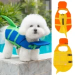 Pet Swimming Life Jacket Safety Vest For Dogs Swim Adjustable in Pool Surfing Drifting Dog Clothes Life Rescue Vest With Tail
