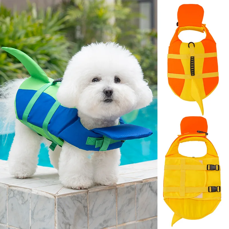kf-S45fa840944eb42f4b798a29d7aa8274aM Pet Swimming Life Jacket Safety Vest For Dogs Swim Adjustable in Pool Surfing Drifting Dog Clothes Life Rescue Vest With Tail - Image 1