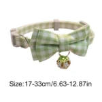 Lattice Bow Pet Cat Collar with Bell Adjustable Pet Collar Bownot Safety Necklace for Puppy Kitten Cat Cute Pattern Pet Supplies - Image 2