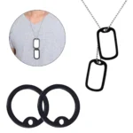 2Pcs Military Dog ID Silencers Silicone Dogtag Silencers Custom Make Necklaces for Pet Collar Reduce Noise and Protect
