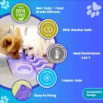 Slow Feeder Mat for Pets - Non-Toxic Silicone (Turquoise) Upgraded Anxiety and Boredom Relief Tool with Aluminum Bowl,17x11x2 in - Image 4