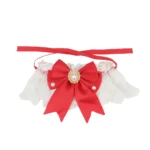 Lace Bow Cat Dog Collar Princess Jewelry Necklace Tie Collar Pet Scarf Bib Married Wedding Accessory - Image 4