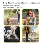 Reflective Shock Absorbing Dog Leashes with Car Seatbelt for Large Dogs Heavy Duty Tactical Bungee Dog Leash No Pull Dog Leash - Image 5