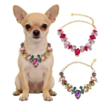 Pet Cat Accessories Luxury Cat Crystal Chain Necklace Adjustable Wedding Diamond Collar for Small Dogs Kitten Cat Puppy Necklace - Image 2