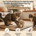 1/2/3/6pcs Rabbit Fur Ball Interactive Cat Toy Pet Product Containing Catnip Toy Ball Chasing Plush Toy Ball Cat Accessories 8cm - Image 3