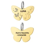 Customized Stainless Steel Butterfly Pet ID Tag Key Chain Personalized Dog ID Cat Kitten Puppy Tag Pendant DIY Logo Accessoriess - Image 2