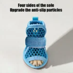 4Pcs Cute Mesh Dog Shoes Soft-sole Non-slip Cooling Dog Boots Elastic Strap Wear-resistant Dog Foot Cover For Small Medium Pets - Image 3