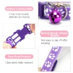 1/5Pcs Adjustable Footprint Pet Collar with Bell, Cute Soft Neck Collar for Puppy Small Dog Kitten Cat Daily Wear - Image 4