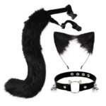 Fox Cat Ears Headwear Fluffy Animal Ears Headband Ears Hair Hoop and Tail Set for Halloween Party Cosplay Accessories - Image 2