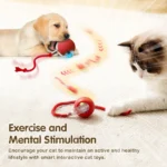 This interactive spherical toy for cats features an automatically rotating tail ball design and isarechargeable electric pet toy - Image 4