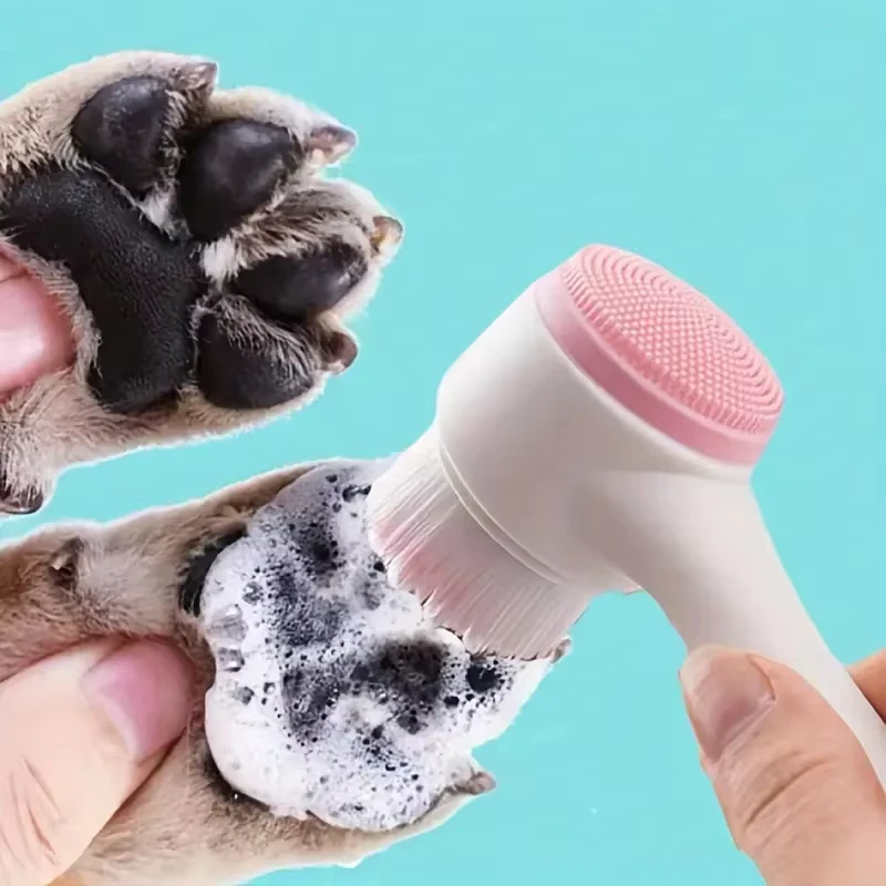 kf-S4d85d93a506a476baacb77af6b146c91G Silicone Pet Paw Cleaner & Massage Brush - Dual-Sided Dog Grooming Tools for Healthy Coats and Claws - Image 1