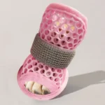 4Pcs Cute Mesh Dog Shoes Soft-sole Non-slip Cooling Dog Boots Elastic Strap Wear-resistant Dog Foot Cover For Small Medium Pets - Image 5