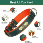 Personalized Leash Custom Dog Collar PU Leather Pet Dog Tag Collars Free Engraved Nameplate For Small Medium Large Dogs Pitbull - Image 2