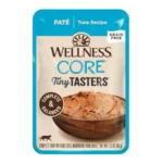 Wellness CORE Tiny Tasters Pate Adult Wet Cat Food, Natural, Protein Rich, Grain Free, Tuna Recipe, 1.75 oz, Pack of 12 Pouches