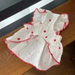 Dog Summer Clothes Heart Print Bow Dress for Chi Summhuahua Puppy Sweet Skirt Cotton Dress for Girl Dog Cat Princess Pet Costume - Image 6