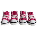 Creative 4PCS/Set Pet Shoes with Adjustable Drawstring Waterproof Puppy Pet Dogs Boots Canvas Breathable Pet Supplies Pets - Image 2