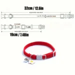 Adjustable Cat Collar with Bell, Safety Snap Hook, Polyester Material, Small Breed Recommended, Flower Charm Design - Image 6