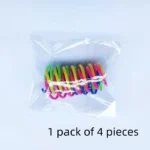 4pcs Kitten Cat Toys Wide Durable Heavy Gauge Cat Spring Toy Colorful Springs Cat Pet Toy Coil Spiral Springs Pet Intera - Image 5
