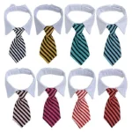 2023 Dog Cat Grooming Cat Striped Bow Tie Animal Striped Bow Tie Collar Pet Adjustable Christmas Cat Collar Pet Collar - Image 3