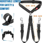 Double-headed Dog Safety Harness Pet Car Headrest Restraint Device Adjustable Tension Split Connection Safety Harness for Travel - Image 3
