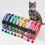 Cute Reflective Breakaway Kitten Cat Collar Safety Buckle With Bell Adjustable Soft Pet Neck Collar For Boy Girl Adult Cats