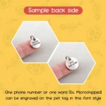 12mm Custom Engraved Pet Tag Stainless Steel ,Tiny Dog Cat ID Name Tag, Laser Puppy Kitten Silver Gold Rose Gold Pet Collar - Image 5